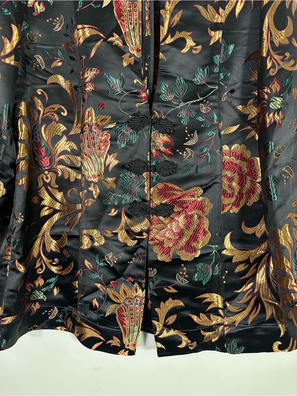 Soft Surroundings Moon Dynasty Floral Embroidered Satin Jacket - Picture 3 of 7